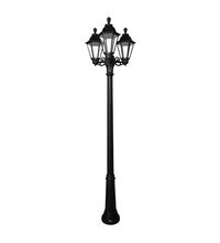 Stalp iluminat exterior gradina ornamental, tip felinar, negru, 2.50ml, 3X6.5W, Fumagalli, Ricu Bisso/Rut