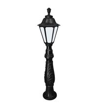 Stalp iluminat exterior gradina ornamental, tip felinar, negru, 1.10ml, 11W, cu intrerupator, Fumagalli, Iafet/Rut