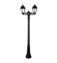 Stalp iluminat exterior gradina ornamental, tip felinar, negru, 2.10ml, 2XE27, Fumagalli, Gigi Bisso/Saba