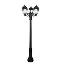 Stalp iluminat exterior gradina ornamental, tip felinar, negru, 2.10ml, 3X6.5W, Fumagalli, Gigi Bisso/Saba