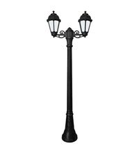 Stalp iluminat exterior gradina ornamental, tip felinar, negru, 1.86ml, 2XE27, Fumagalli, Artu' Bisso/Saba