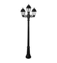 Stalp iluminat exterior gradina ornamental, tip felinar, negru, 1.98ml, 3XE27, Fumagalli, Artu' Bisso/Saba