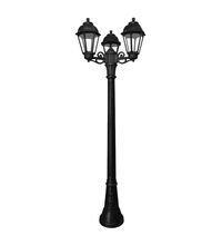 Stalp iluminat exterior gradina ornamental, tip felinar, negru, 1.86ml, 3XE27, Fumagalli, Artu' Bisso/Saba