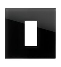 Rama decorativa aparataj modular TEM, rectangulara, 1M, negru, Edge, OG10GDM