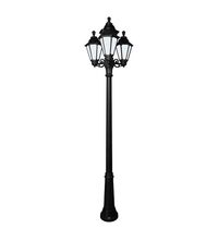 Stalp iluminat exterior gradina ornamental, tip felinar, negru, 2.60ml, 4X6.5W, Fumagalli, Ricu Bisso/Rut
