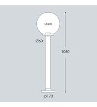 Stalp iluminat exterior gradina, tip glob, negru, 1.05ml, 11W, cu intrerupator, Fumagalli, Argo 800/G300