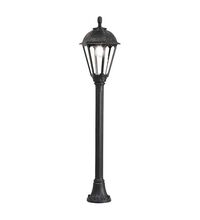 Stalp iluminat exterior gradina ornamental, tip felinar, negru, 1.15ml, 11W, cu intrerupator, Fumagalli, Mizar/Salem