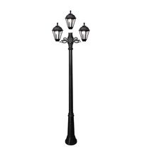 Stalp iluminat exterior gradina ornamental, tip felinar, negru, 2.60ml, 3X6.5W, Fumagalli, Ricu Bisso/Salem
