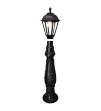 Stalp iluminat exterior gradina ornamental, tip felinar, negru, 1.10ml, 1XE27, Fumagalli, Iafel/Salem