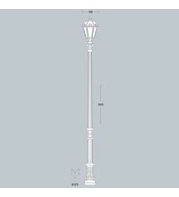 Stalp iluminat exterior parcuri ornamental, tip felinar, negru, 3.97ml, 30W, cu intrerupator, Fumagalli, Karmel 3500/Siloe