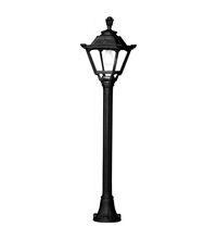 Stalp iluminat exterior gradina ornamental, tip felinar, negru, 1.10ml, 1XE27, Fumagalli, Mizar/Golia