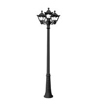 Stalp iluminat exterior gradina ornamental, tip felinar, negru, 2.43ml, 3X6.5W, Fumagalli, Ricu Bisso/Golia