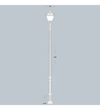 Stalp iluminat exterior parcuri ornamental, tip felinar, negru, 4.68ml, 8X10W, Fumagalli, Karmel 4000/Elia