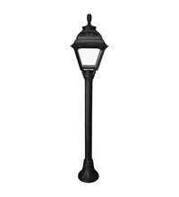 Stalp iluminat exterior gradina ornamental, tip felinar, negru, 1.11ml, 8.5W, cu intrerupator, Fumagalli, Mizar/Cefa
