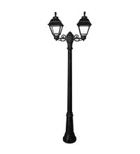 Stalp iluminat exterior gradina ornamental, tip felinar, negru, 2.17ml, 2X6.5W, Fumagalli, Gigi Bisso/Cefa
