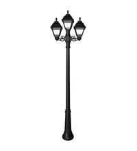 Stalp iluminat exterior gradina ornamental, tip felinar, negru, 2.55ml, 3XE27, Fumagalli, Ricu Bisso/Cefa