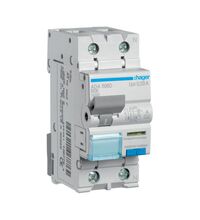 Siguranta automata (disjunctor) cu protectie diferentiala monofazica Hager, 6A, 30mA, curba B, RCBO, tip A, 10kA, ADA506D