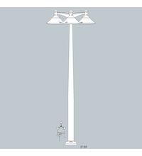 Stalp iluminat exterior parcuri, modern, negru, 3.255ml, GX53, Fumagalli, Akille 3000 Midipilar/Ecovivi400