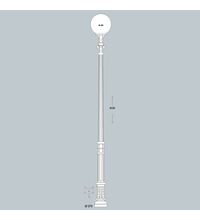 Stalp iluminat exterior parcuri ornamental, tip glob, negru, 4.52ml, 1XE27, Fumagalli, Karmel 4000/G400
