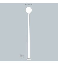 Stalp iluminat exterior parcuri, tip glob, negru, 3.4ml, E27, Fumagalli, Akille 3000/Globe400
