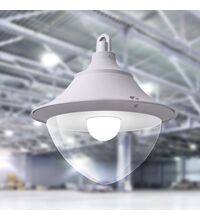 Corp de iluminat LED pentru depozite / hale, 50W, suspendat, glob, 4000K, gri, IP55, LUIGI 400, Fumagalli, L41.128.H1L.L.X