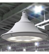 Corp de iluminat LED pentru depozite / hale, 9X10W, suspendat, plat, 3000K/4000K/6500K, alb, IP55, LUIGI 500 GX53, Fumagalli, L5F.128.D9K.W.X
