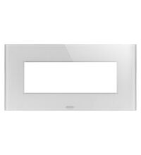 Rama decorativa aparataj modular Gewiss, rectangulara, 6M, titaniu, Chorus Ice, GW16906CT