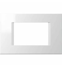 Rama decorativa aparataj modular TEM, rectangulara, 3M, alb mat, Line, OL30MW
