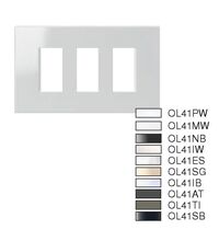 Rama decorativa aparataj modular TEM, rectangulara, 3x1M, negru mat, Line, OL41SB