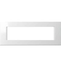 Rama decorativa aparataj modular TEM, rectangulara, 7M, alb mat, Line, OL70MW