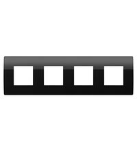 Rama decorativa aparataj modular TEM, rectangulara, 4X2M, negru, Pure, OP28GD