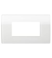 Rama decorativa aparataj modular TEM, rectangulara, 4M, alb, Pure, OP40GL