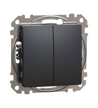 Mecanism intrerupator dublu cap scara Schneider, incastrat, antracit, Sedna Design, SDD114108
