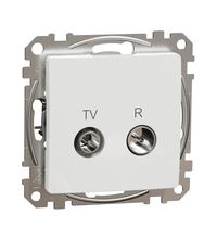 Mecanism priza TV-R  Schneider, de capat, incastrat, 4dB, alb, Sedna Design, SDD111471R