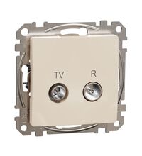 Mecanism priza TV-R  Schneider, de capat, incastrat, 4dB, bej, Sedna Design, SDD112471R