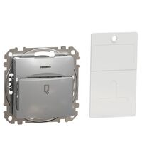 Mecanism intrerupator cu cartela Schneider, incastrat, aluminiu, Sedna Design, SDD113121