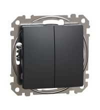 Mecanism intrerupator dublu 10A Schneider, incastrat, antracit, IP20, Sedna Design, SDD114118