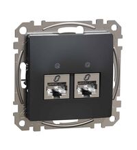 Mecanism priza RJ45 STP cat.6 dubla, incastrat, antracit, Sedna Design, Schneider, SDD114462S