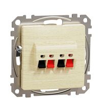 Mecanism priza audio Schneider, incastrat, mesteacan, Sedna Design, SDD180411