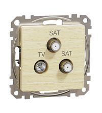 Mecanism priza TV-SAT-SAT Schneider, individuala, incastrat, mesteacan, Sedna Design, SDD180481S