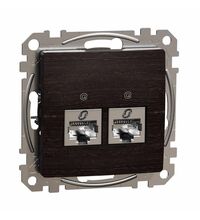 Mecanism priza RJ45 STP cat.6 dubla, incastrat, wenge, Sedna Design, Schneider, SDD181462S