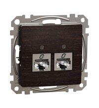 Mecanism priza RJ45 STP cat.6A dubla, incastrat, wenge, Sedna Design, Schneider, SDD181467S