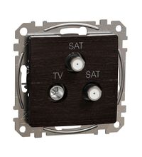 Mecanism priza TV-SAT-SAT Schneider, individuala, incastrat, wenge, Sedna Design, SDD181481S