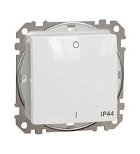 Mecanism intrerupator bipolar 10A Schneider, incastrat, alb, IP44, Sedna Design, SDD211102