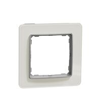 Rama decorativa aparataj unitar Schneider, universala, 1 post, sticla alba, Sedna Elements, SDD360801