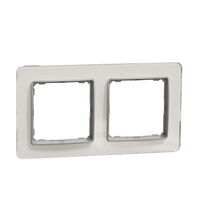 Rama decorativa aparataj unitar Schneider, universala, 2 posturi, sticla alba, Sedna Elements, SDD360802