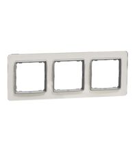 Rama decorativa aparataj unitar Schneider, universala, 3 posturi, sticla alba, Sedna Elements, SDD360803