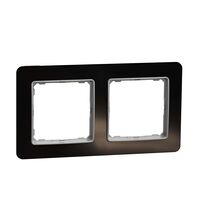Rama decorativa aparataj unitar Schneider, universala, 2 posturi, sticla neagra, Sedna Elements, SDD361802
