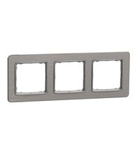 Rama decorativa aparataj unitar Schneider, universala, 3 posturi, aluminiu patinat, Sedna Elements, SDD370803