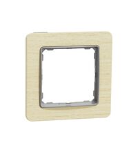 Rama decorativa aparataj unitar Schneider, universala, 1 post, lemn mesteacan, Sedna Elements, SDD380801
